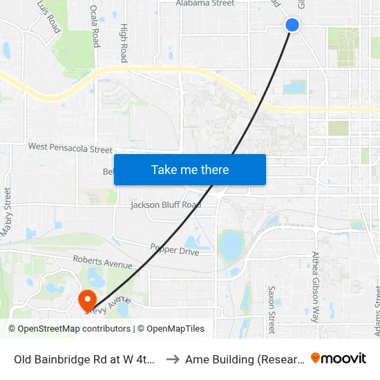 Old Bainbridge Rd at W 4th Ave Sb to Ame Building (Research #4) map