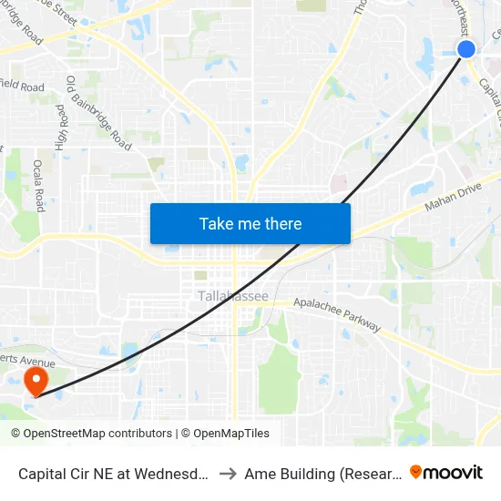 Capital Cir NE at Wednesday St Sb to Ame Building (Research #4) map