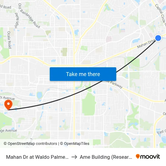 Mahan Dr at Waldo Palmer Ln Eb to Ame Building (Research #4) map