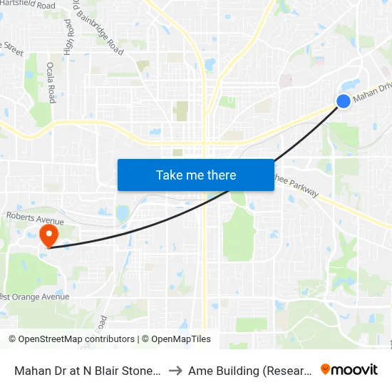 Mahan Dr at N Blair Stone Rd Wb to Ame Building (Research #4) map