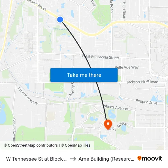 W Tennessee St at Block Ct Eb to Ame Building (Research #4) map