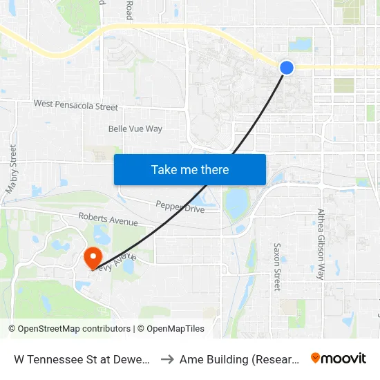W Tennessee St at Dewey St Eb to Ame Building (Research #4) map