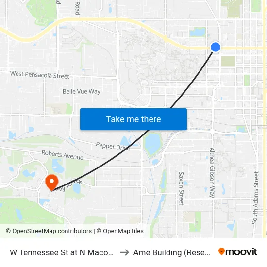 W Tennessee St at N Macomb St Wb to Ame Building (Research #4) map