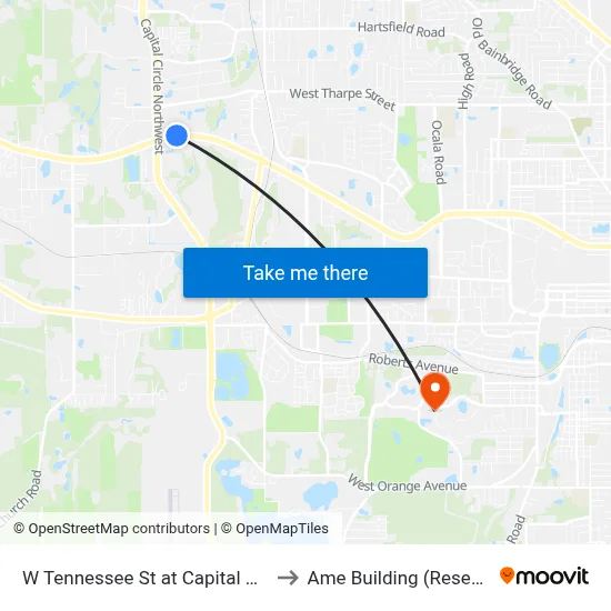 W Tennessee St at Capital Cir NW Wb to Ame Building (Research #4) map