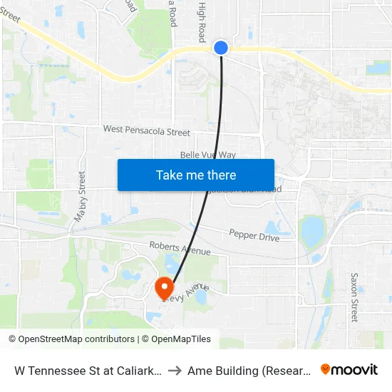 W Tennessee St at Caliark St Wb to Ame Building (Research #4) map