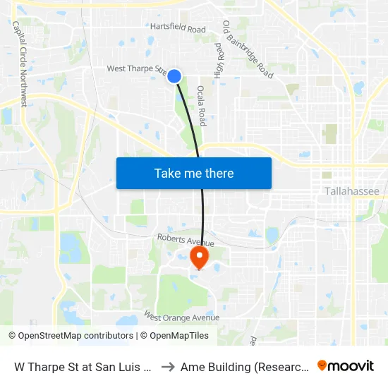 W Tharpe St at San Luis Rd Eb to Ame Building (Research #4) map