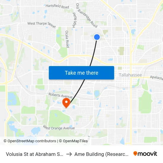 Volusia St at Abraham St Wb to Ame Building (Research #4) map
