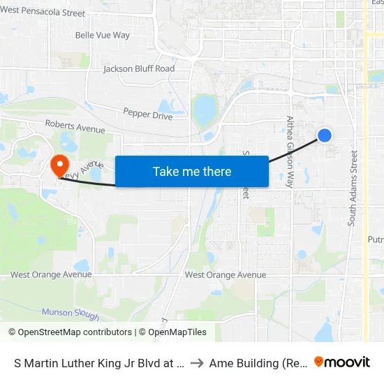 S Martin Luther King Jr Blvd at W Palmer Ave Sb to Ame Building (Research #4) map