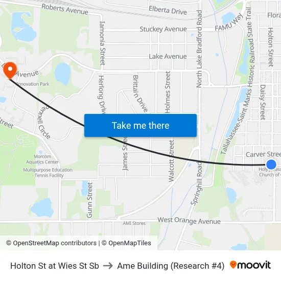 Holton St at Wies St Sb to Ame Building (Research #4) map