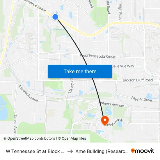 W Tennessee St at Block Ct Wb to Ame Building (Research #4) map