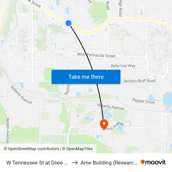 W Tennessee St at Dixie Dr Wb to Ame Building (Research #4) map