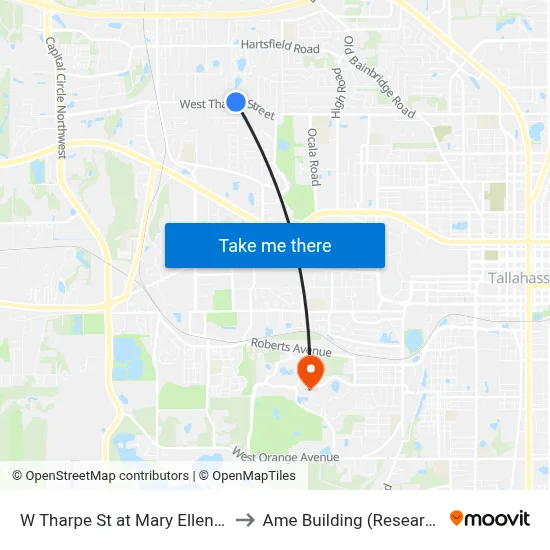 W Tharpe St at Mary Ellen Dr Wb to Ame Building (Research #4) map