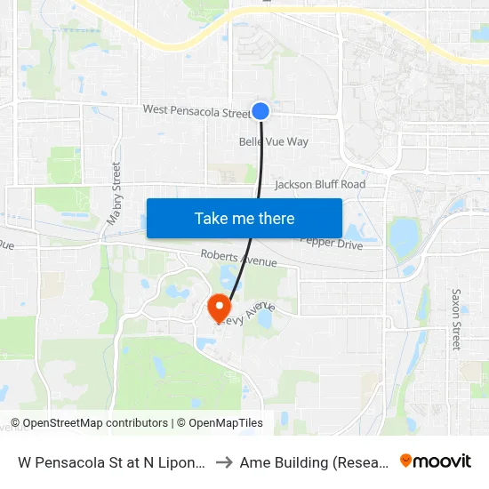 W Pensacola St at N Lipona Rd Wb to Ame Building (Research #4) map