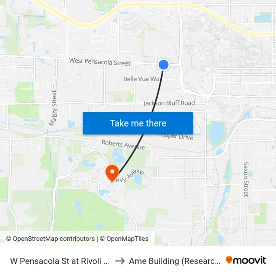 W Pensacola St at Rivoli Rd Eb to Ame Building (Research #4) map