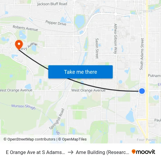 E Orange Ave at S Adams St Eb to Ame Building (Research #4) map