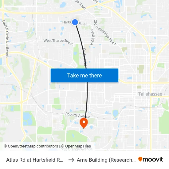 Atlas Rd at Hartsfield Rd Wb to Ame Building (Research #4) map