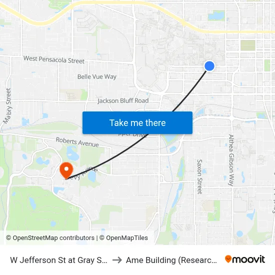 W Jefferson St at Gray St Wb to Ame Building (Research #4) map