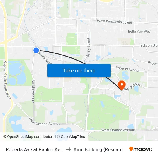 Roberts Ave at Rankin Ave Wb to Ame Building (Research #4) map