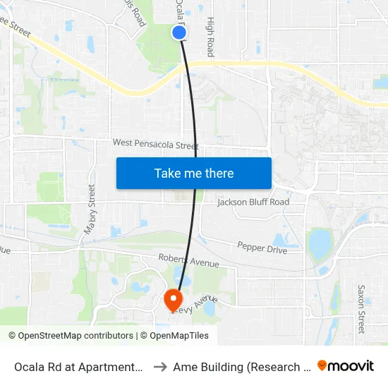 Ocala Rd at Apartments Sb to Ame Building (Research #4) map