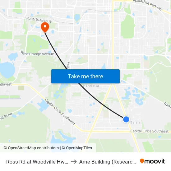 Ross Rd at Woodville Hwy Wb to Ame Building (Research #4) map