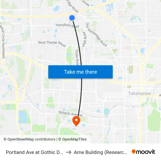 Portland Ave at Gothic Dr Wb to Ame Building (Research #4) map