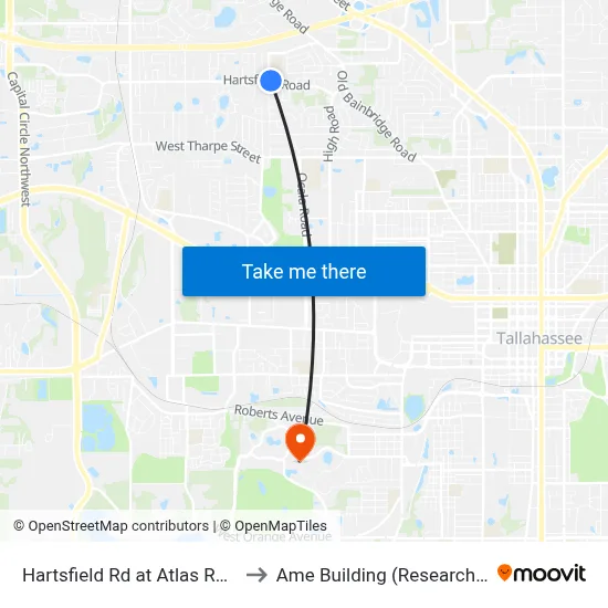Hartsfield Rd at Atlas Rd Wb to Ame Building (Research #4) map