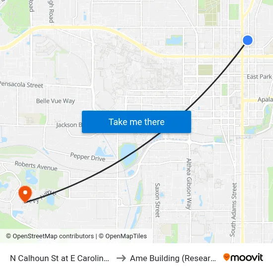 N Calhoun St at E Carolina St Sb to Ame Building (Research #4) map
