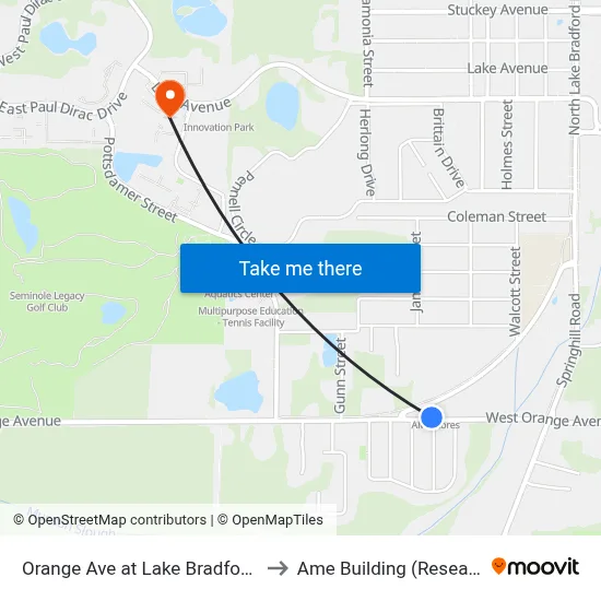 Orange Ave at Lake Bradford Rd Wb to Ame Building (Research #4) map