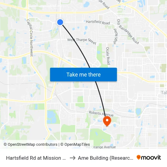 Hartsfield Rd at Mission Rd Eb to Ame Building (Research #4) map