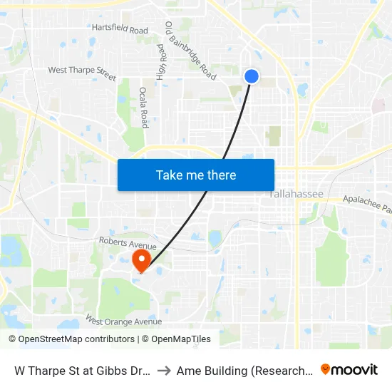 W Tharpe St at Gibbs Dr Wb to Ame Building (Research #4) map