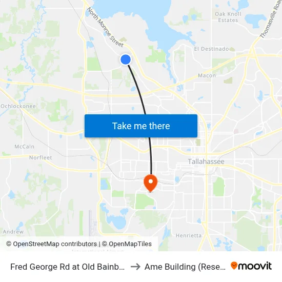 Fred George Rd at Old Bainbridge Rd Sb to Ame Building (Research #4) map