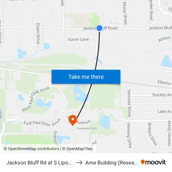 Jackson Bluff Rd at S Lipona Rd Wb to Ame Building (Research #4) map