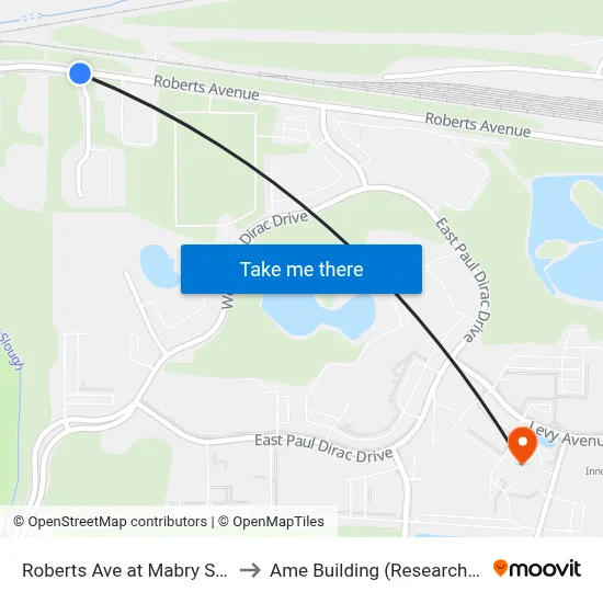 Roberts Ave at Mabry St Eb to Ame Building (Research #4) map