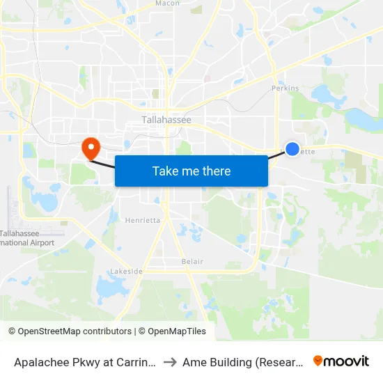 Apalachee Pkwy at Carrin Dr Wb to Ame Building (Research #4) map