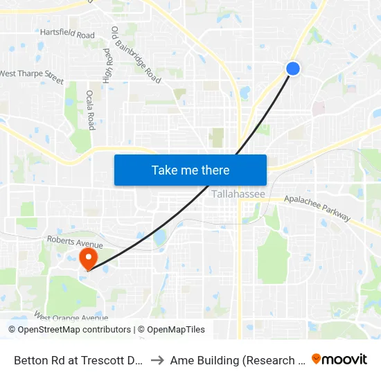 Betton Rd at Trescott Dr Eb to Ame Building (Research #4) map