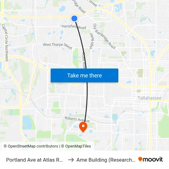 Portland Ave at Atlas Rd Wb to Ame Building (Research #4) map