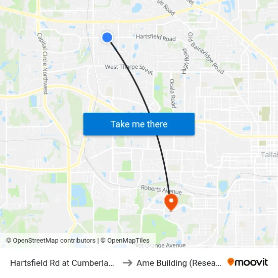 Hartsfield Rd at Cumberland Dr Wb to Ame Building (Research #4) map