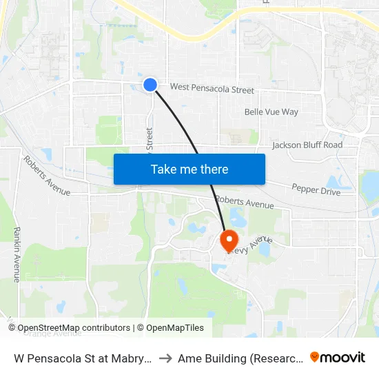 W Pensacola St at Mabry St Eb to Ame Building (Research #4) map