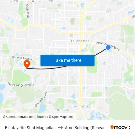 E Lafayette St at Magnolia Dr Wb to Ame Building (Research #4) map