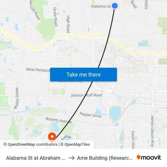 Alabama St at Abraham St Eb to Ame Building (Research #4) map