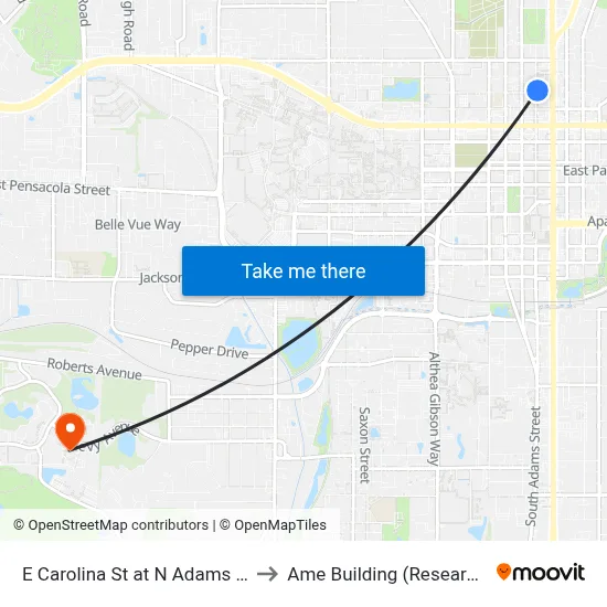E Carolina St at N Adams St Wb to Ame Building (Research #4) map