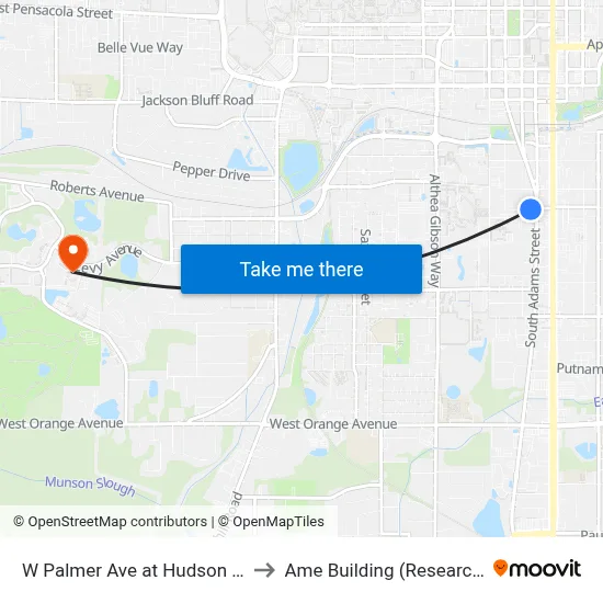 W Palmer Ave at Hudson St Wb to Ame Building (Research #4) map