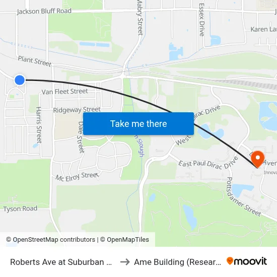 Roberts Ave at Suburban Blvd Wb to Ame Building (Research #4) map