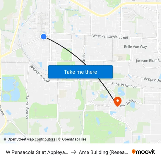 W Pensacola St at Appleyard Dr Eb to Ame Building (Research #4) map
