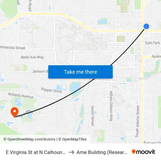 E Virginia St at N Calhoun St Wb to Ame Building (Research #4) map
