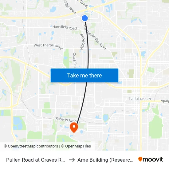 Pullen Road at Graves Rd Wb to Ame Building (Research #4) map
