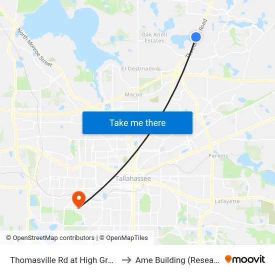 Thomasville Rd at High Grove Pl Sb to Ame Building (Research #4) map