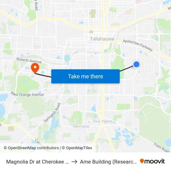 Magnolia Dr at Cherokee Dr Sb to Ame Building (Research #4) map