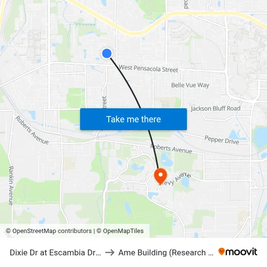 Dixie Dr at Escambia Dr Sb to Ame Building (Research #4) map