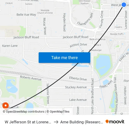 W Jefferson St at Lorene St Eb to Ame Building (Research #4) map